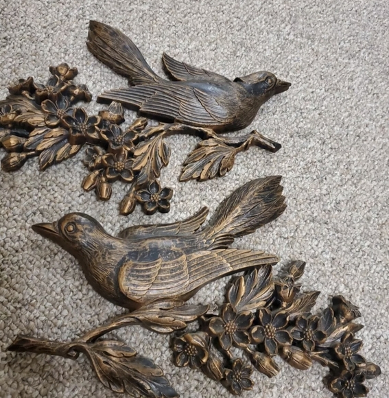 Vintage Dart Coppercraft Guild Bird and Floral Wall Hanging Decor EUC Set Of Two - Picture 3 of 11